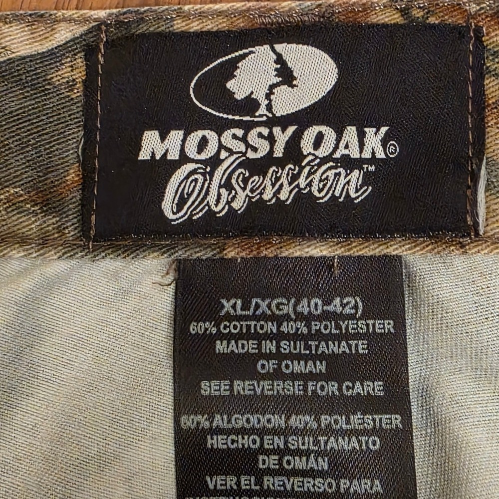 Mossy‎ Oak Obsession Camo Cargo Pants Mens XL 40-42 Green Brown Woodland Hunting - Picture 2 of 5